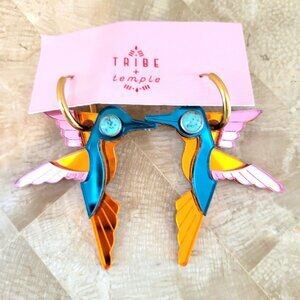 Tribe & Temple Hummingbird Hoop Earrings – Joyful Statement Acrylic Jewelry